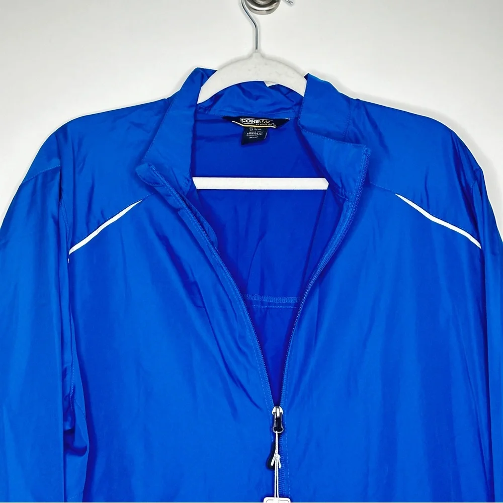 Core 365 Blue Mens Jacket Reflective Water Resistance‎ NWT 100% polyester